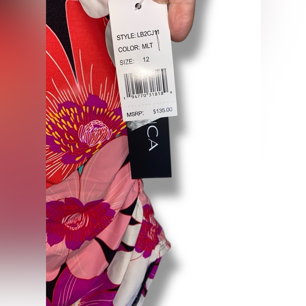 La Blanca Pink and Purple One Piece Swimsuit Floral Design - Picture 4 of 8